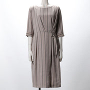 ストライププリントベルトデザインワンピース