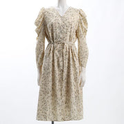 フロントボタン花柄パワーショルダー防止ワンピース