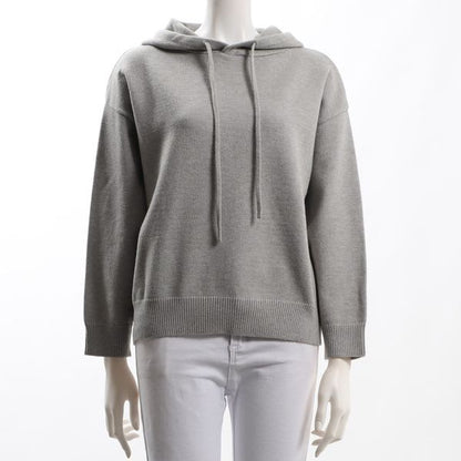 シンプルデザインニットフーディ