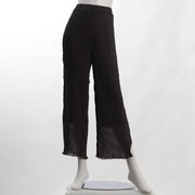 プリーツ加工ストレートパンツ