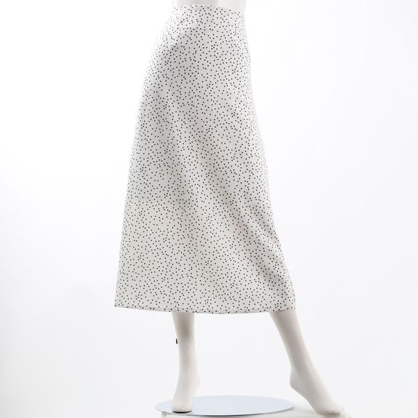 ドット柄バッグスリットスカート