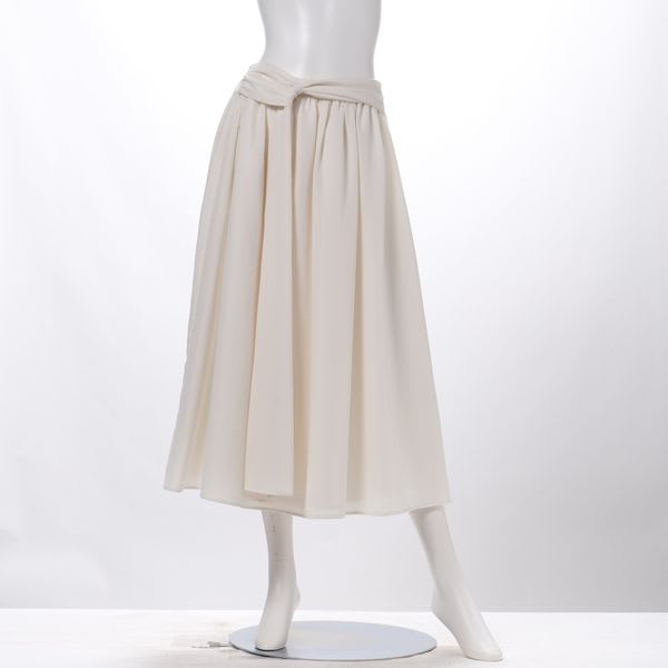 フロントベルト結びギャザースカート