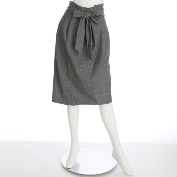 共布リボンベルト付きセミタイトスカート