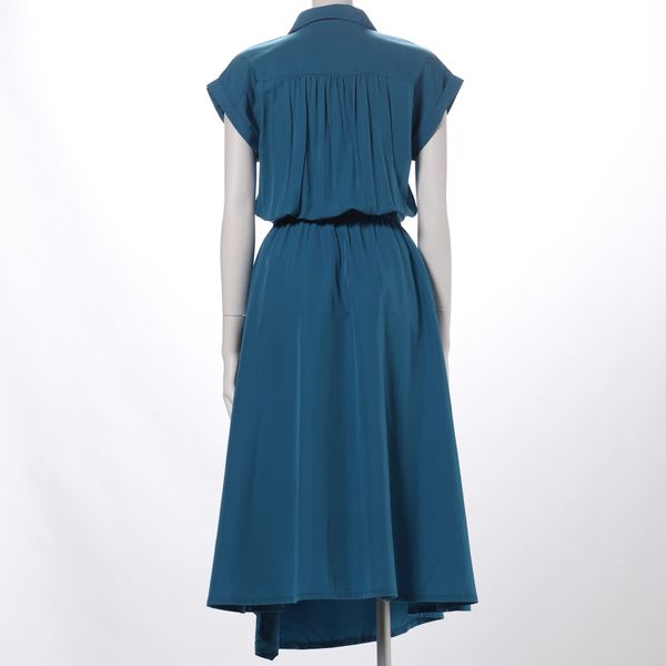 ウエストリボン付きスキッパーネックワンピース