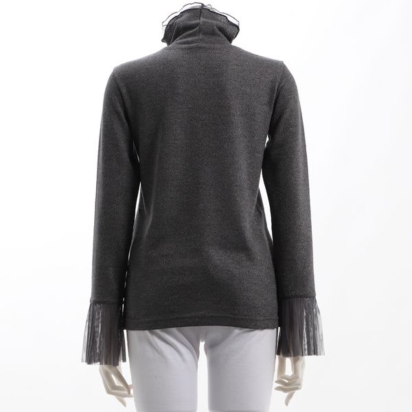 チュールドッキングラメタートルネックプルオーバー