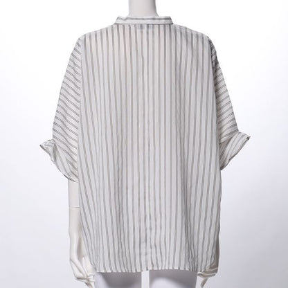 ストライプ柄お袖デザインブラウス