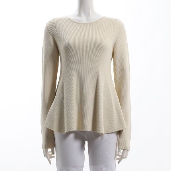 ペプラムデザインリブニット