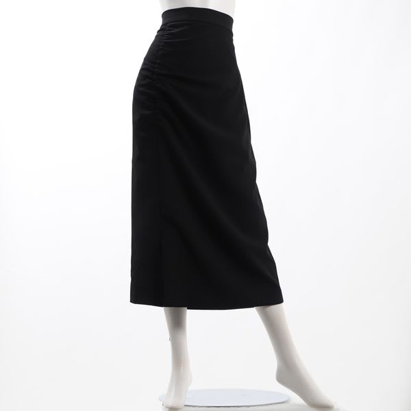 サイドギャザーアシンメトリータイトスカート