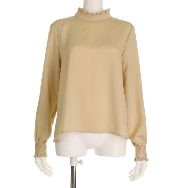 ハイネックフリルブラウス