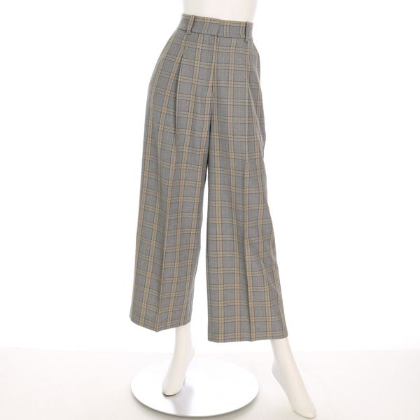 チェック柄ワイドパンツ