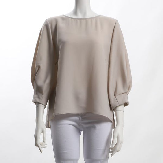 ボリュームスリーブラウンドネックブラウス