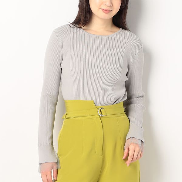 レイヤードデザインリブニット