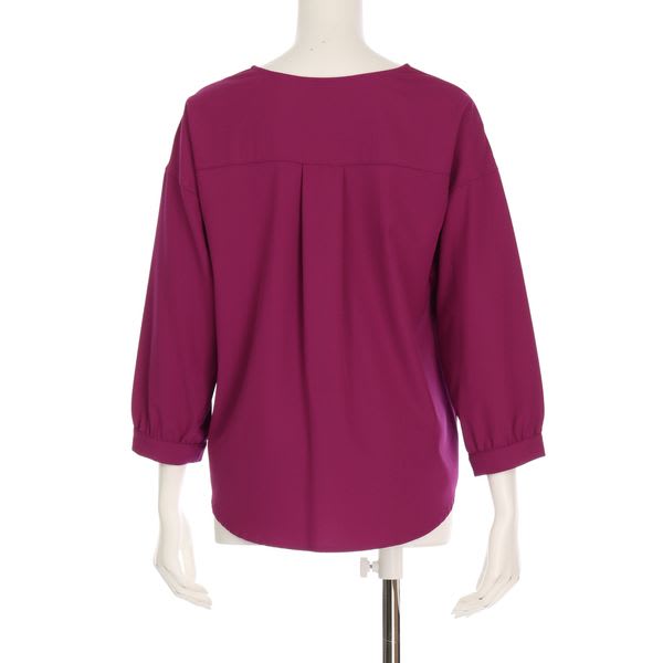 ストレッチジョーゼットVネックブラウス