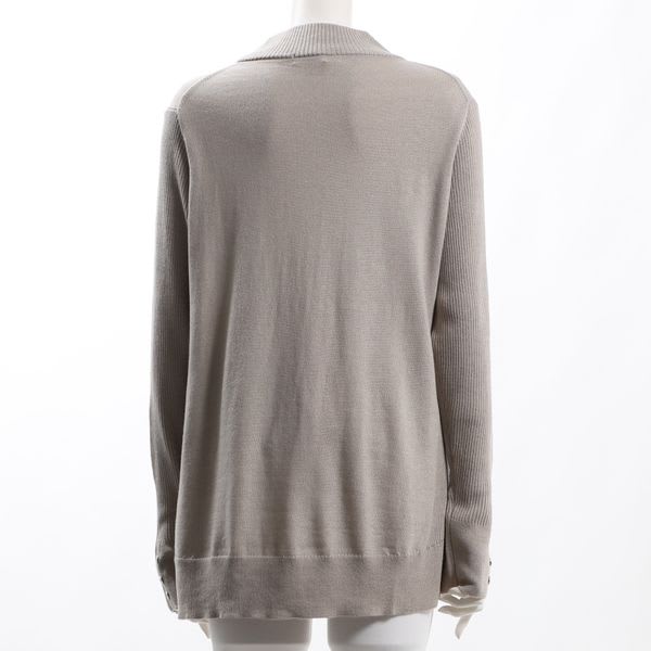 ラメ入りリブデザインクルーネックニット