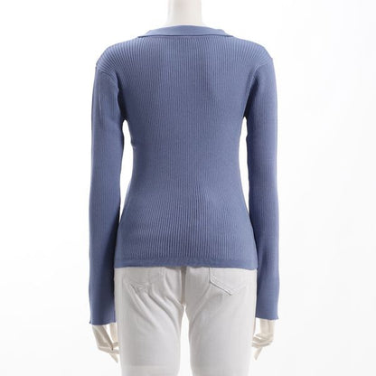 襟付きリブニット