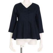 Vネックペプラムブラウス