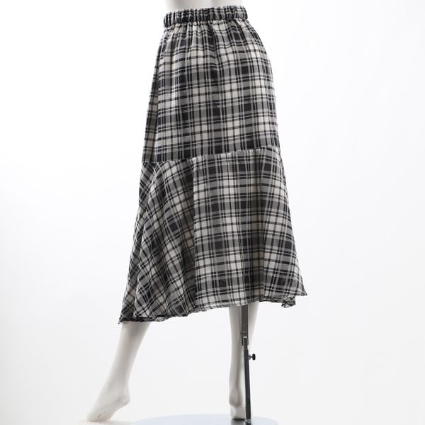 マーメイドシルエットチェック柄スカート