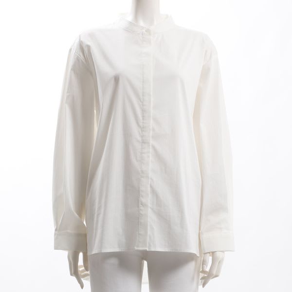 バックテールデザインバンドカラーシャツ