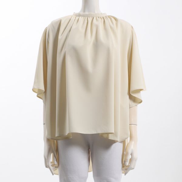 フレアスリーブギャザーネックブラウス