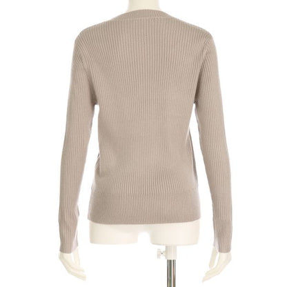 リブラウンドネックニットプルオーバー