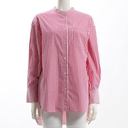 アウトポケットストライプシャツ