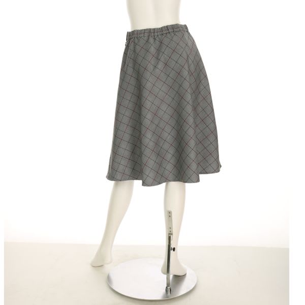 フロントボタンチェック柄フレアスカート