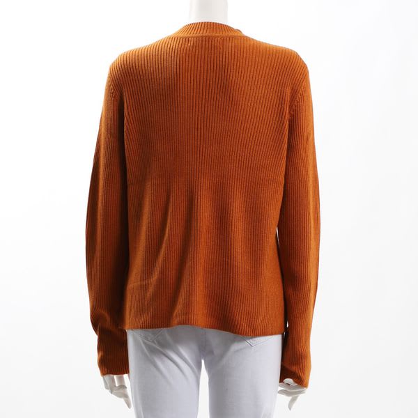 ハイネックリブニット