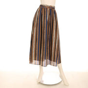 マルチストライプ柄フレアスカート