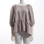 スクエアネックペプラムブラウス