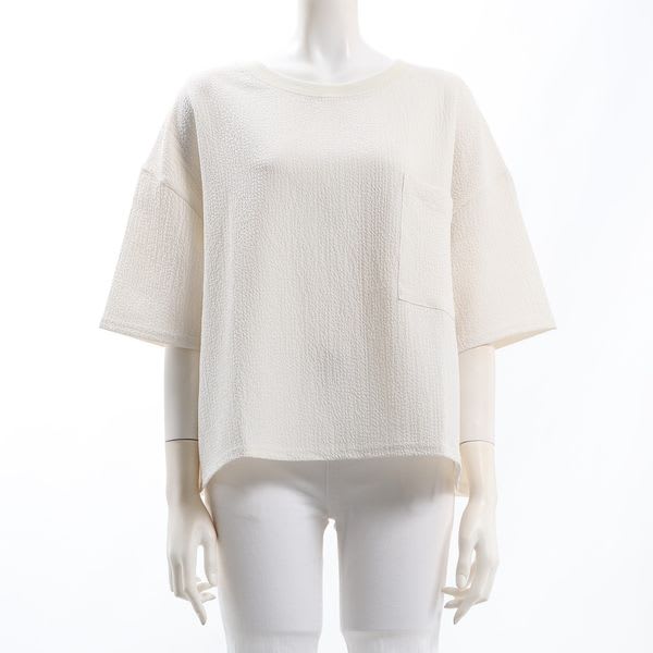 格子楊柳アウトポケットカットソー