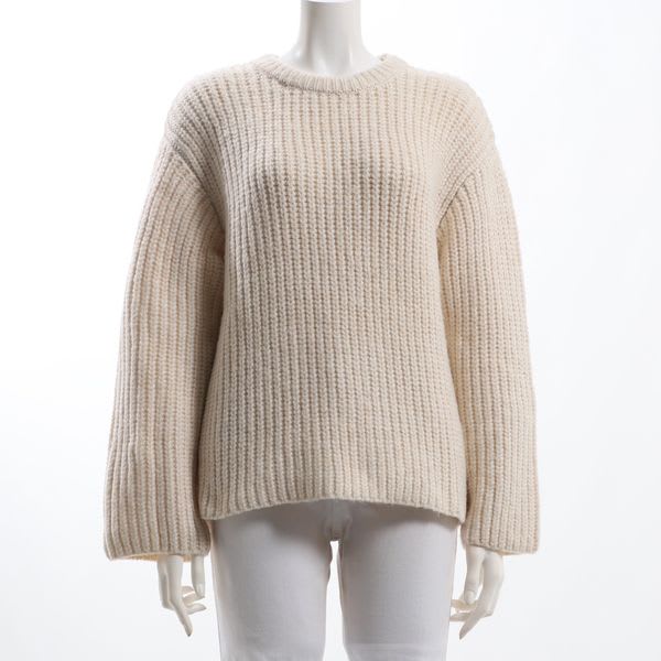 片畦編みドロップショルダーウィンドニット