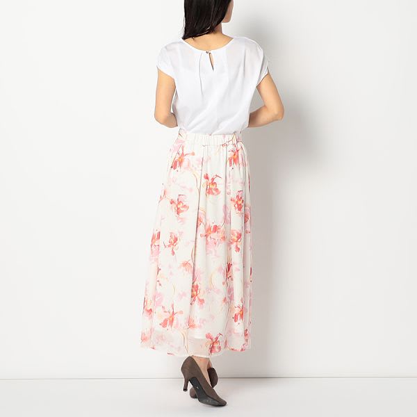 花柄フレアスカート