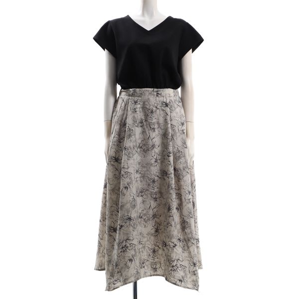 花柄ドッキングワンピース