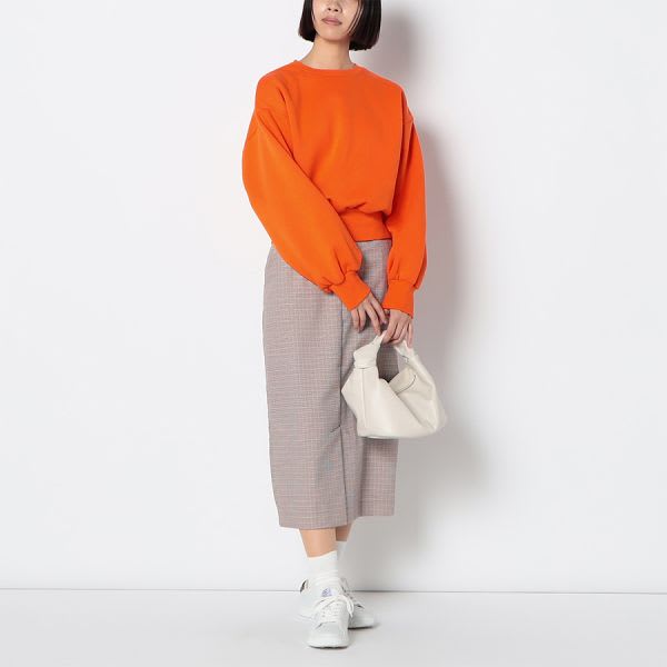 チェック柄タイトスカートフロントスリット入り