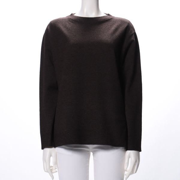 クルーネックサイドスリットニット