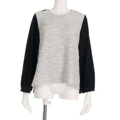 バックリボンツイード切り替えカットソー