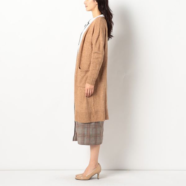 ポケット付きロングカーディガン
