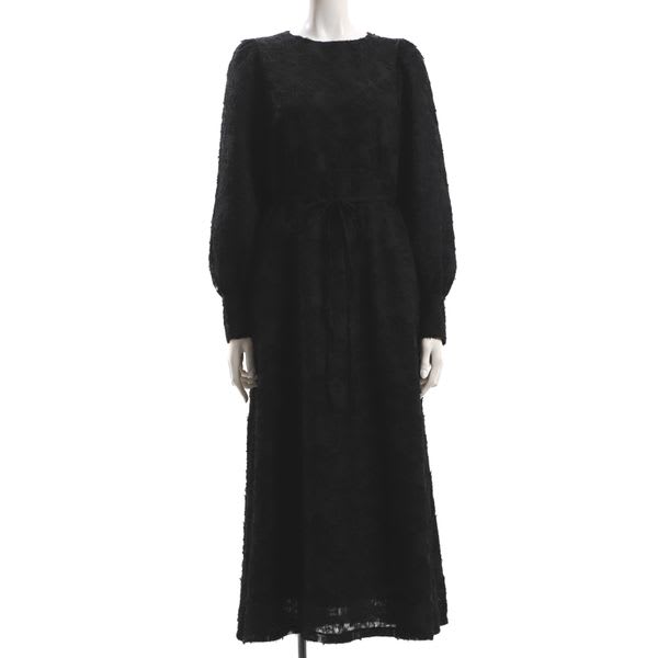 パフスリーブジャガードワンピース