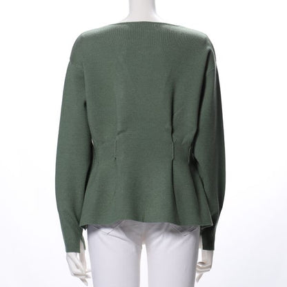 ウエストタックペプラムニット