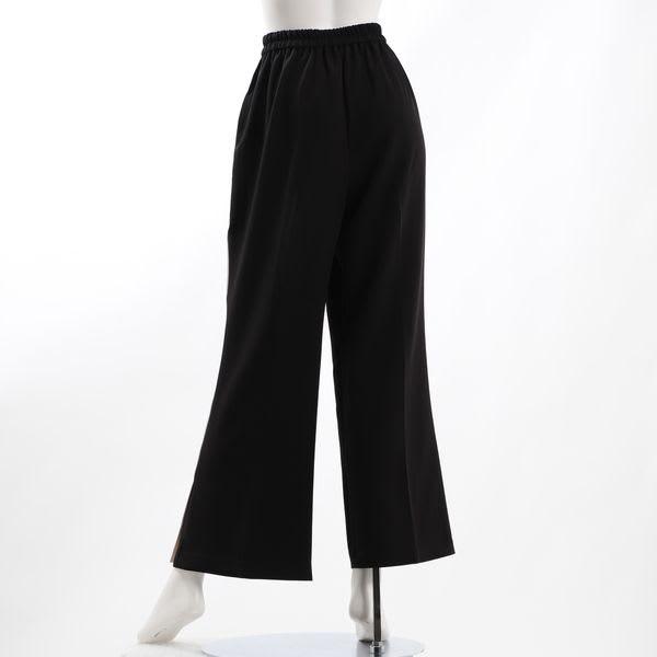 バイカラーデザインサイドスリットワイドパンツ