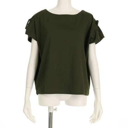 ミニ裏毛スリット袖リボンドルマンカットソー