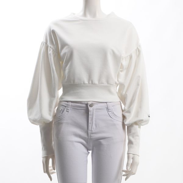 ボリュームスリーブボートネックカットソー