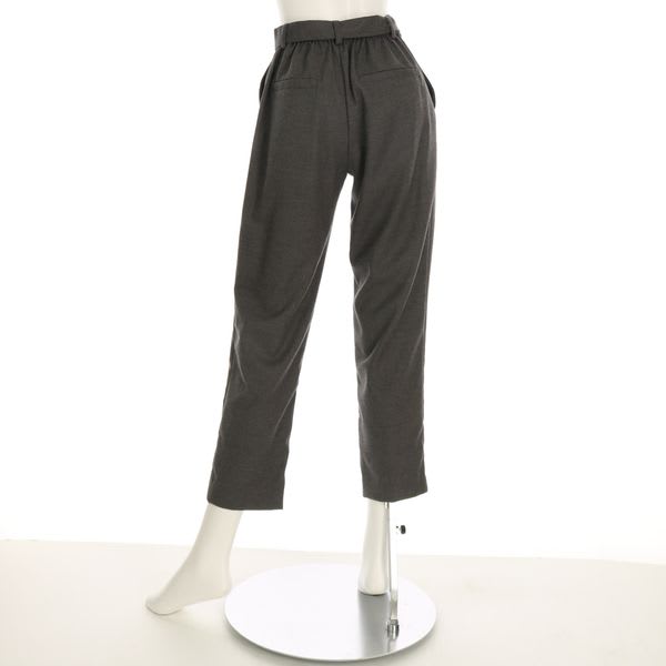 ウエストリボン付きテーパードパンツ