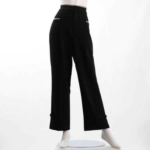 パイピング裾タブポケット付きパンツ