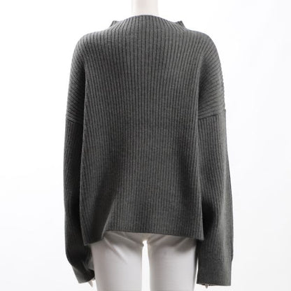 リブ編みオフネックニット