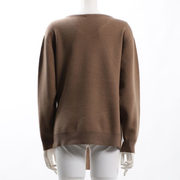 ウエストリボンベルト付きVネックニット