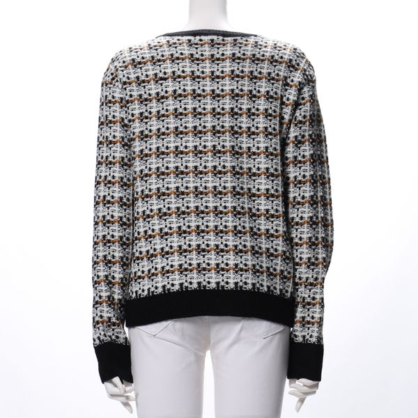 ドロップショルダーツイード風ニット