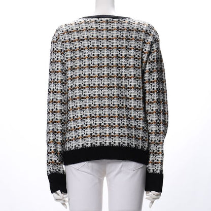 ドロップショルダーツイード風ニット