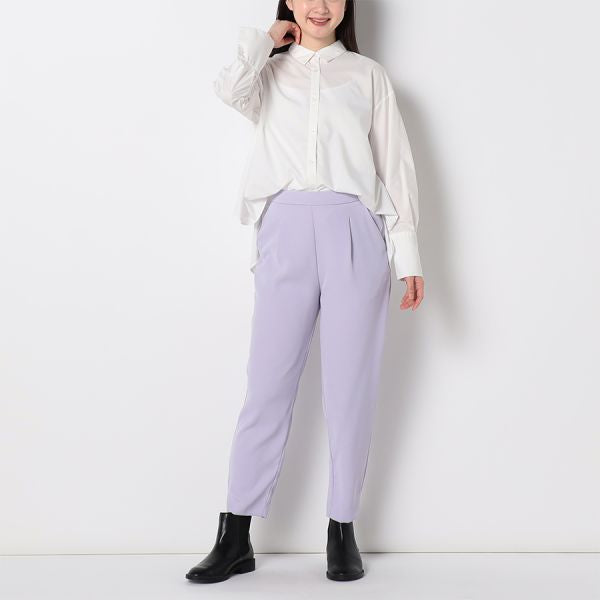 バックゴムタックテーパードパンツ