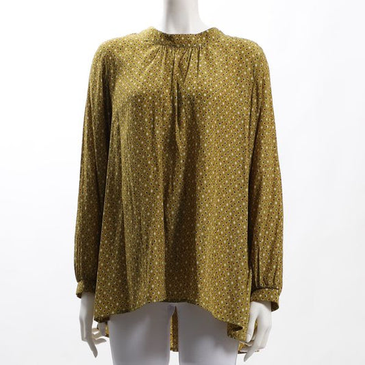 バックリボン総柄ブラウス